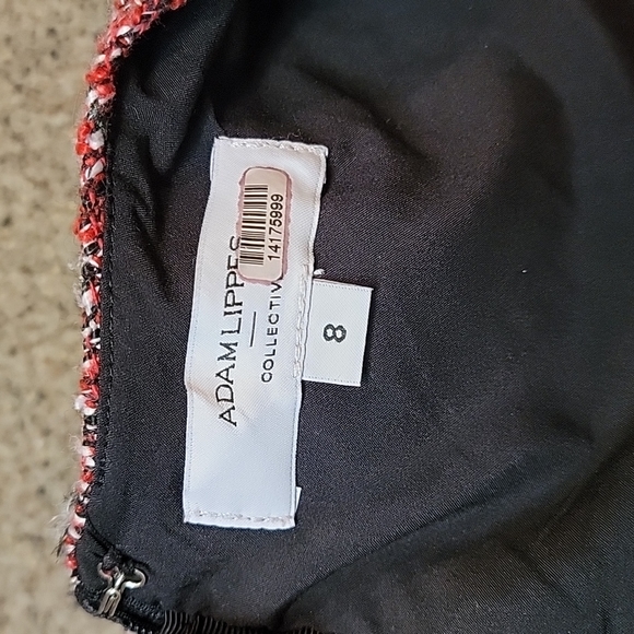 🪡 Adam Lippes Red Tweed Sheath Dress, Sz 8 - Picture 7 of 12